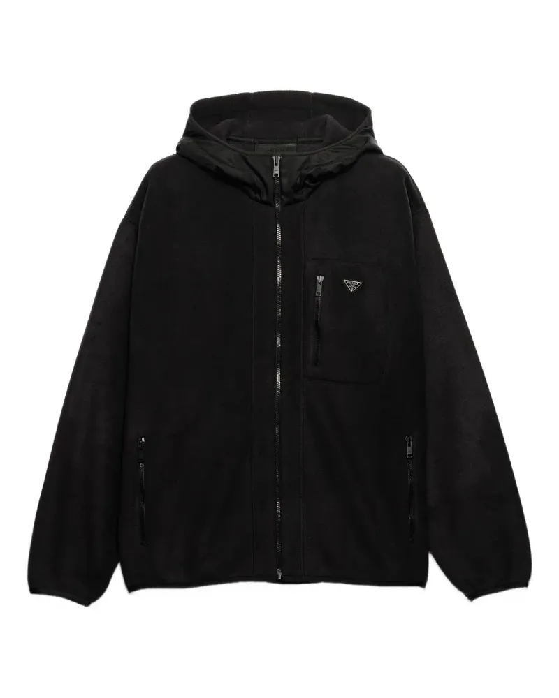 Prada Fleece-Blousonjacke - Schwarz Schwarz