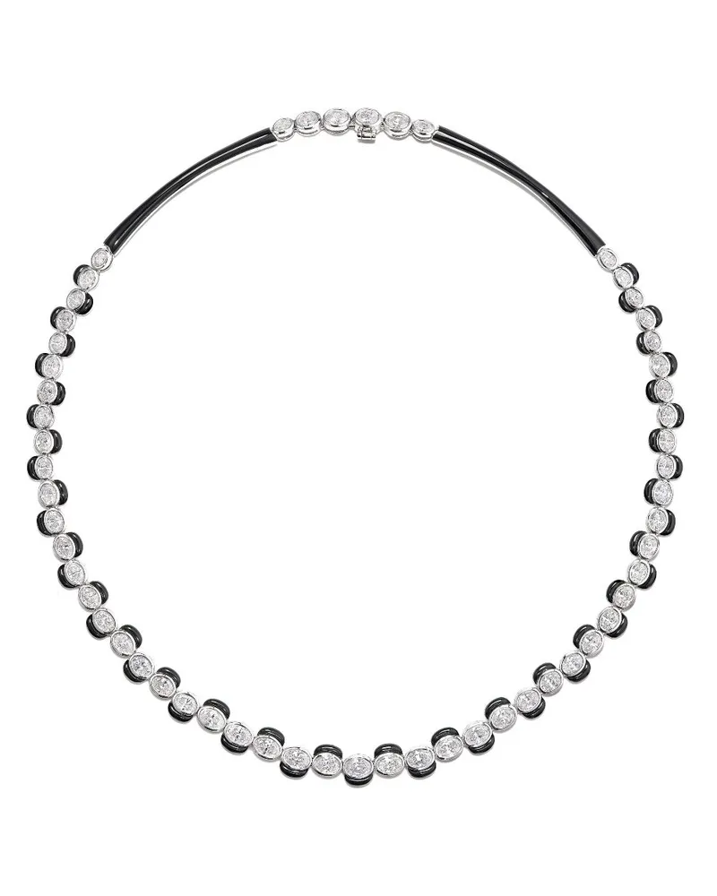 Nikos Koulis 18kt Weißgoldhalskette mit Diamanten - Silber Silber