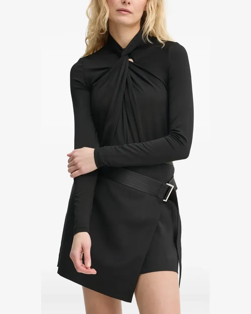 AllSaints Drapierte Bluse - Schwarz Schwarz