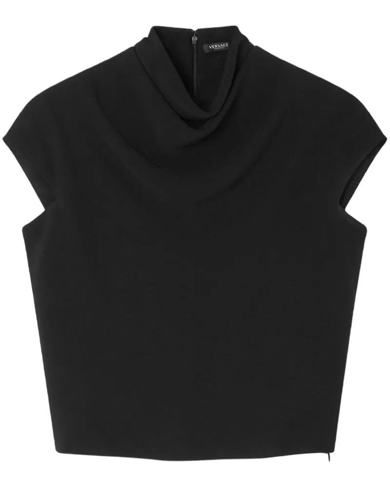 Versace T-Shirt mit Stehkragen - Schwarz Schwarz