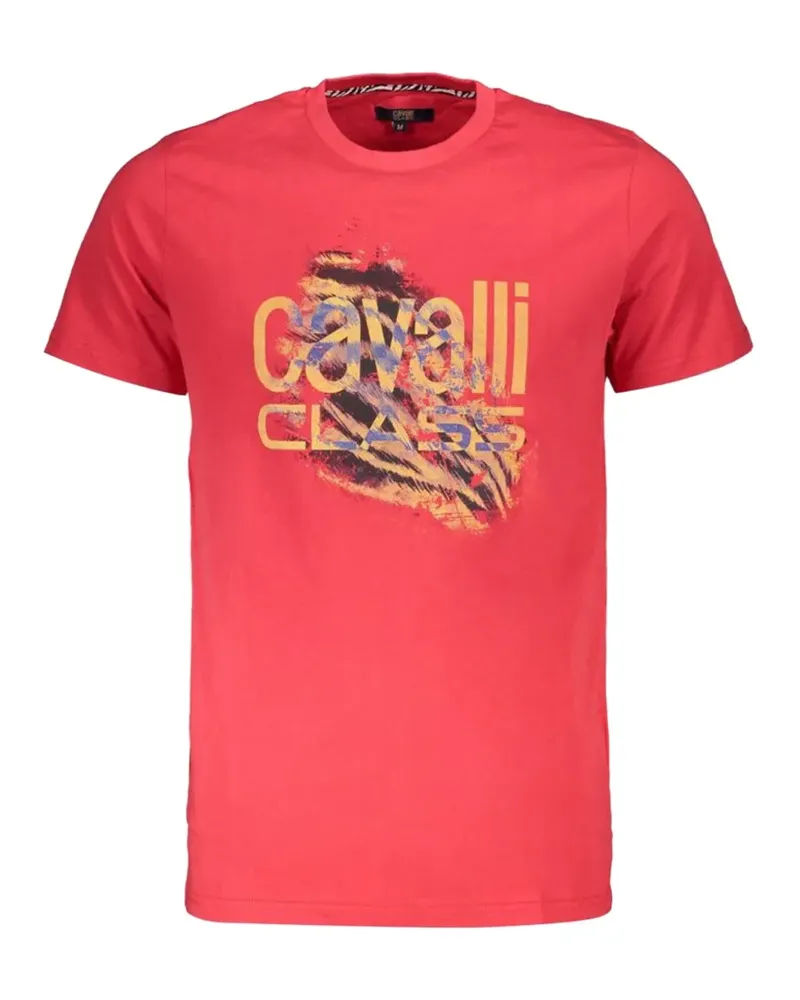 Roberto Cavalli animal-print logo-print T-shirt - Rot Rot