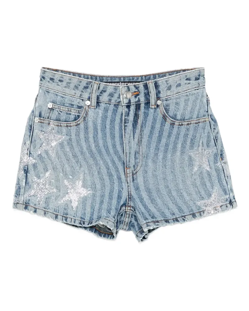 Alexander Wang Jeansshorts mit Sternstickerei - Blau Blau