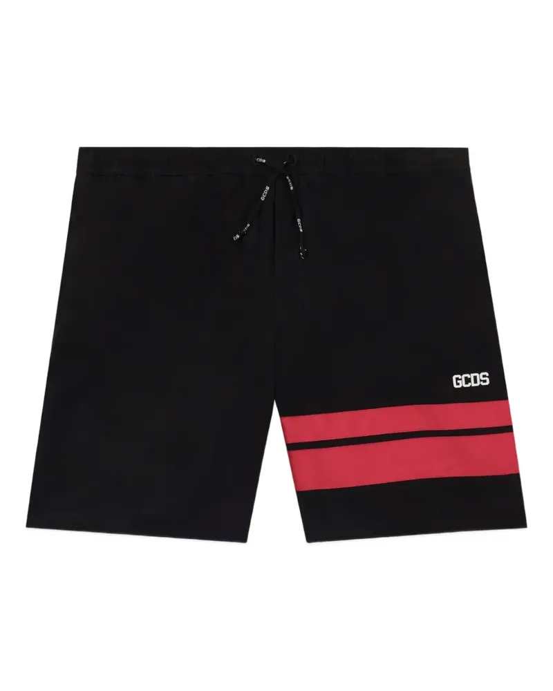 GCDS Gestreifte Badeshorts - Schwarz Schwarz