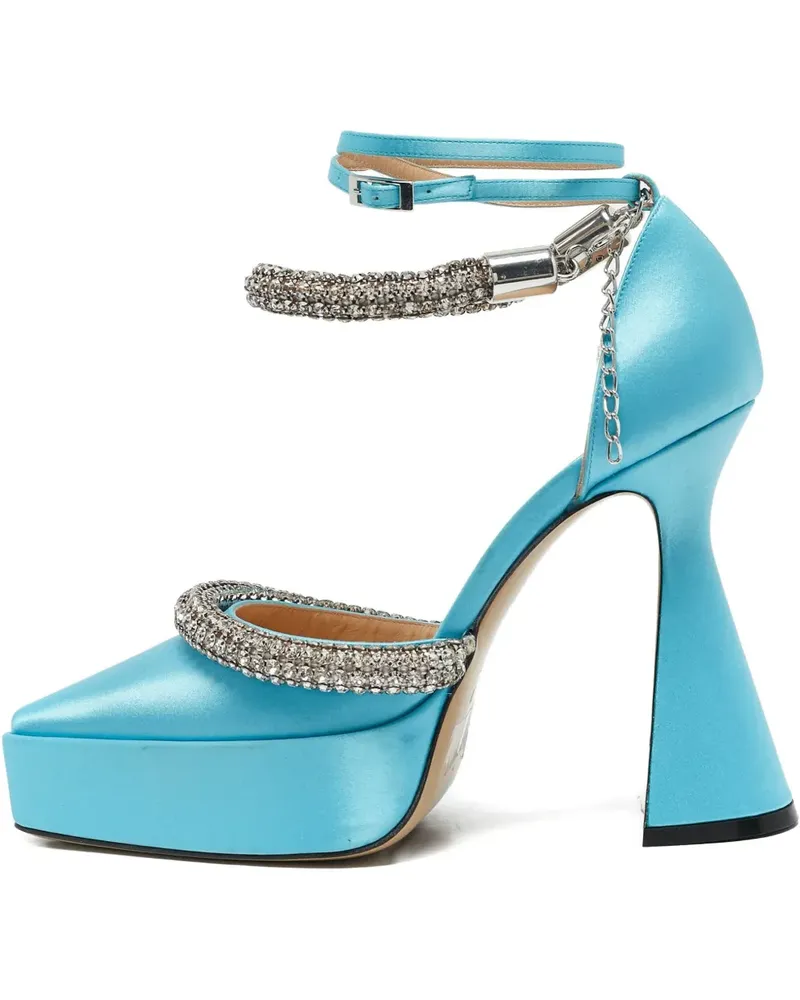 Mach & Mach Sandalen mit Kristallen 130mm - Blue Blue