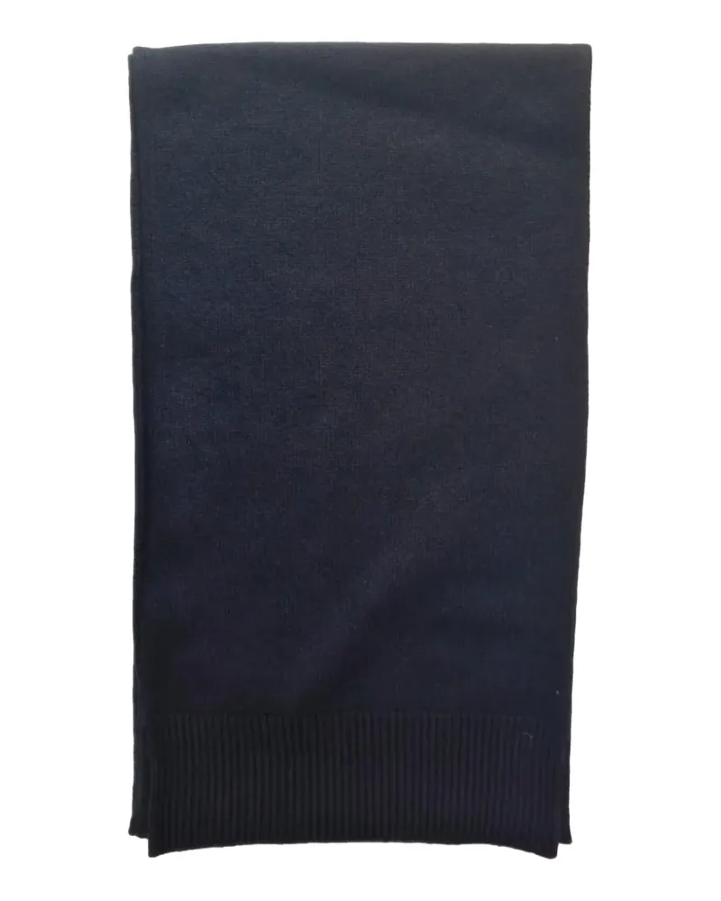 Malo ribbed-trim cashmere scarf - Blau Blau