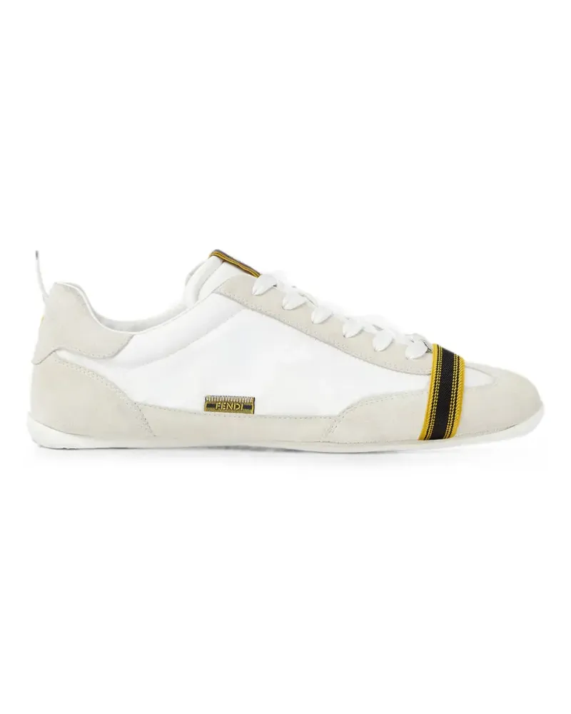 Fendi white leather and suede low-top sneakers - Weiß Weiß
