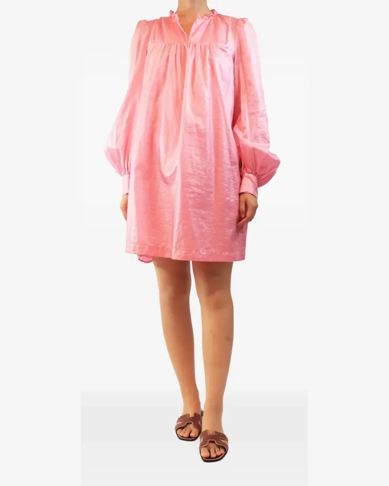 Baum und Pferdgarten ruffle-trim long-sleeve mini dress - Rosa Rosa