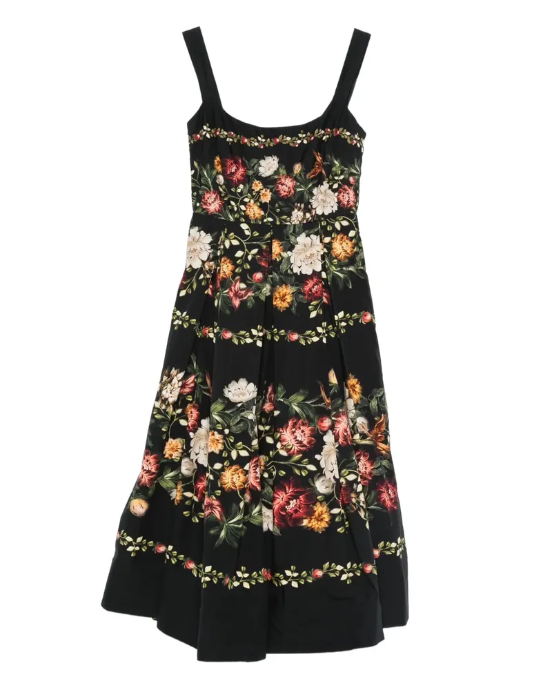 AGUA BENDITA Alcapara Paramo Riemchenkleid mit Blumen - Schwarz Schwarz