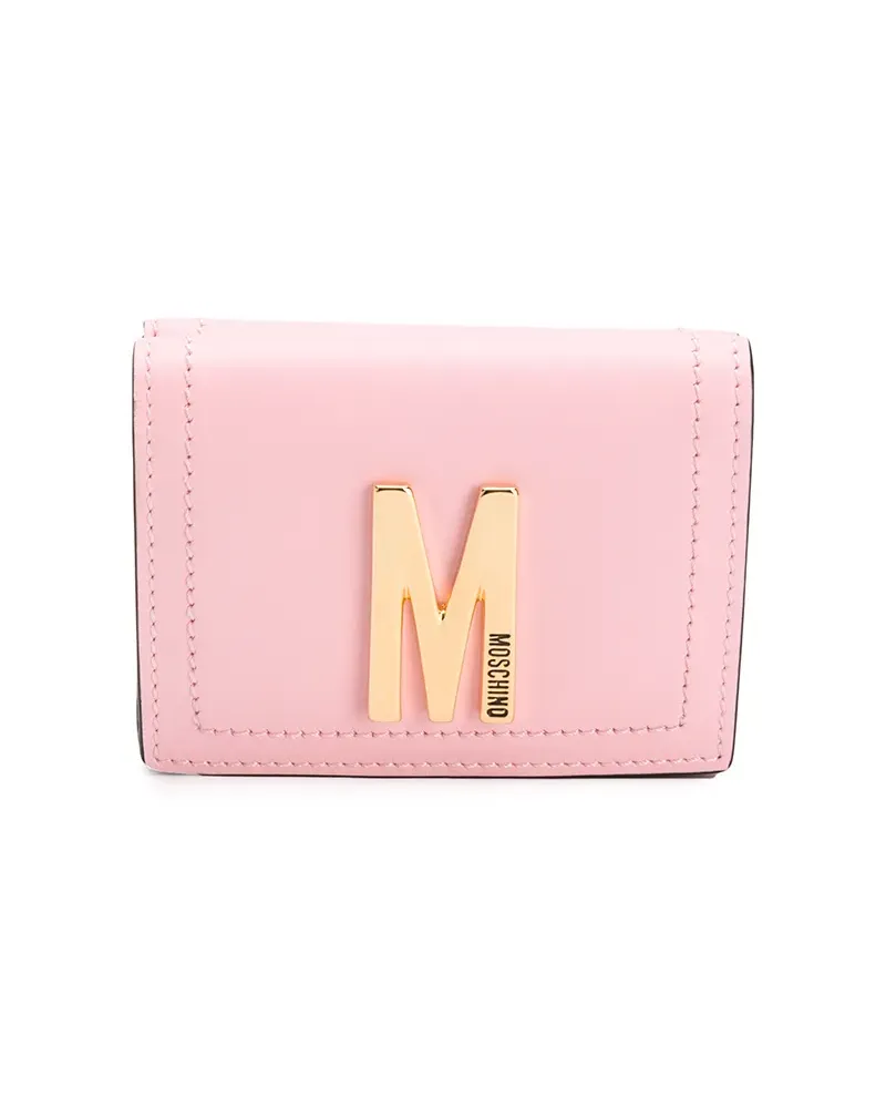 Moschino Kartenetui mit Logo-Schild - Rosa Rosa