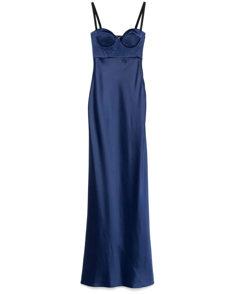 Anna October Maxikleid mit Matelassé-Detail - Blau Blau