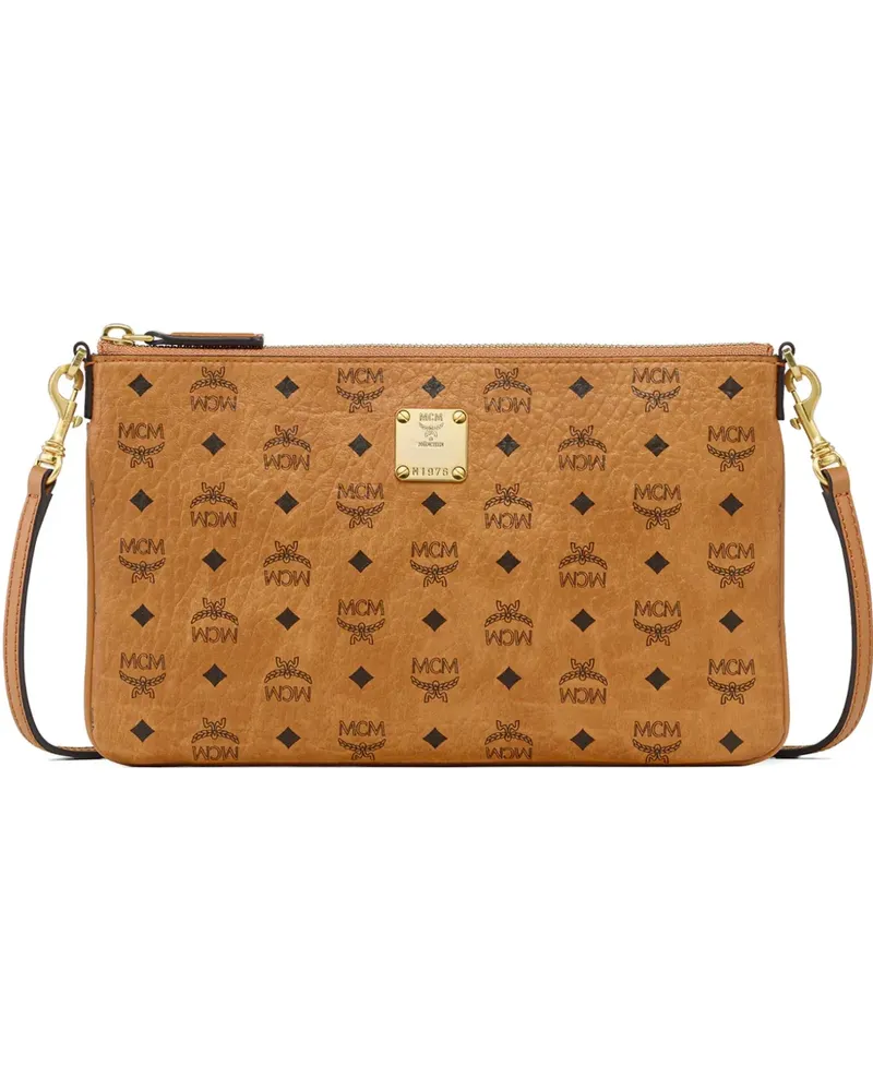 MCM Visetos Aren crossbody pouch - Nude Nude