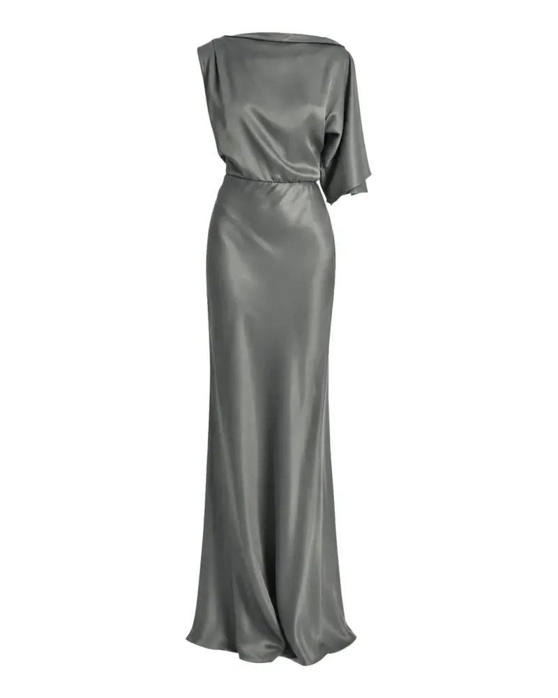 Irina Schrotter Giulia asymmetric-sleeve maxi dress - Grau Grau