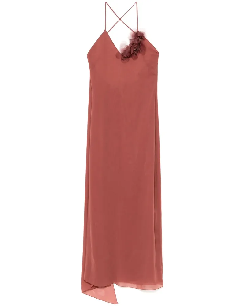 Blumarine Maxikleid mit Blumenapplikation - Braun Braun