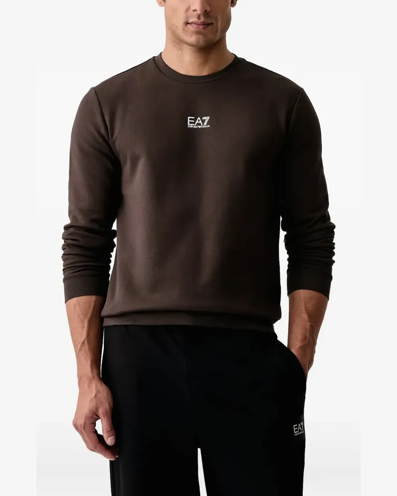 EA7 Sweatshirt mit Logo-Print - Braun Braun