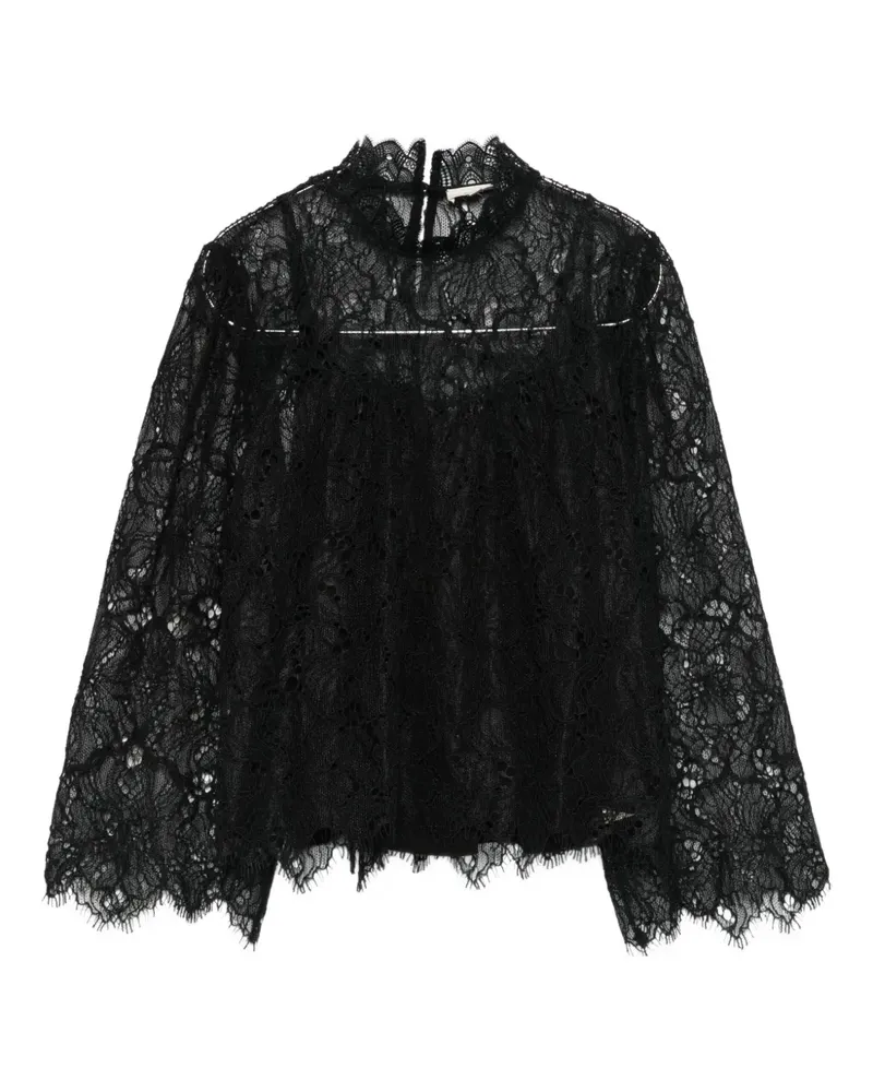 Suncoo Lucia lace mock-neck blouse - Schwarz Schwarz
