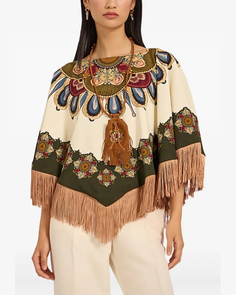La DoubleJ Tunika mit Blumen-Print - Weiß Weiß