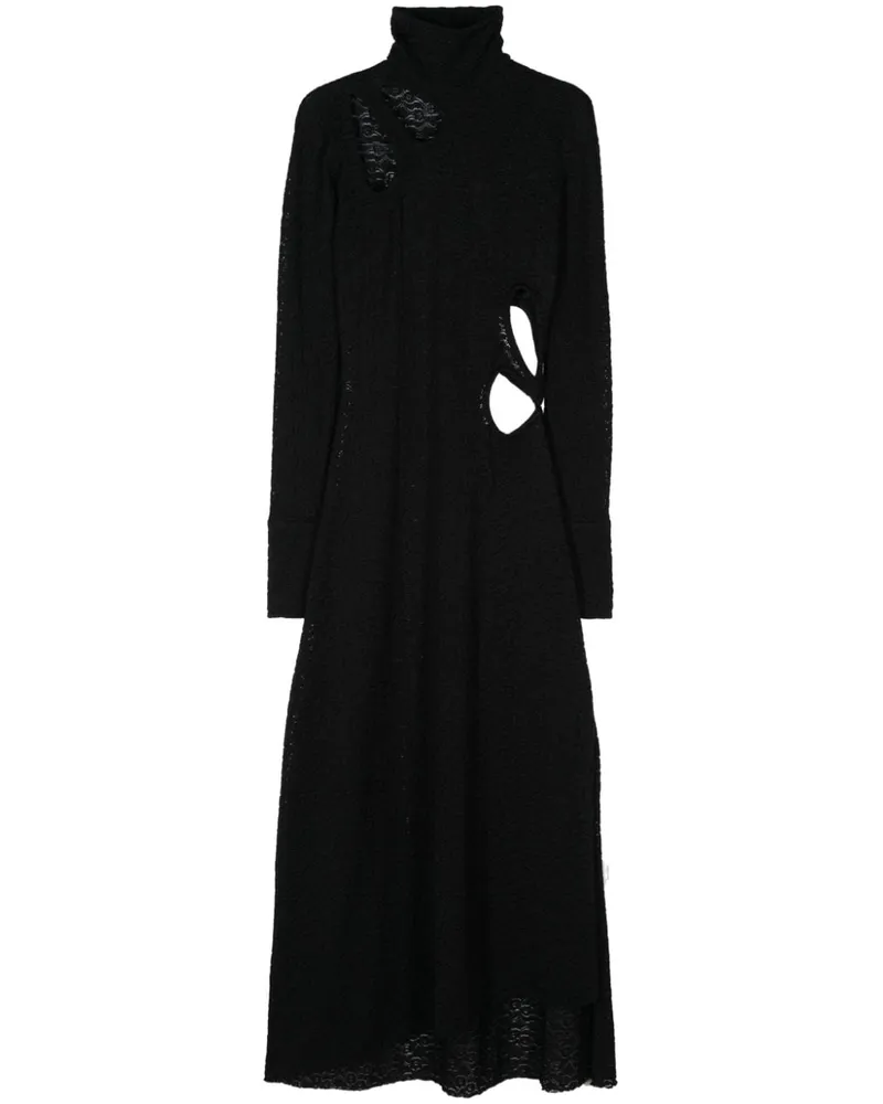 Victoria Beckham Kleid mit Blumenstickerei - Schwarz Schwarz