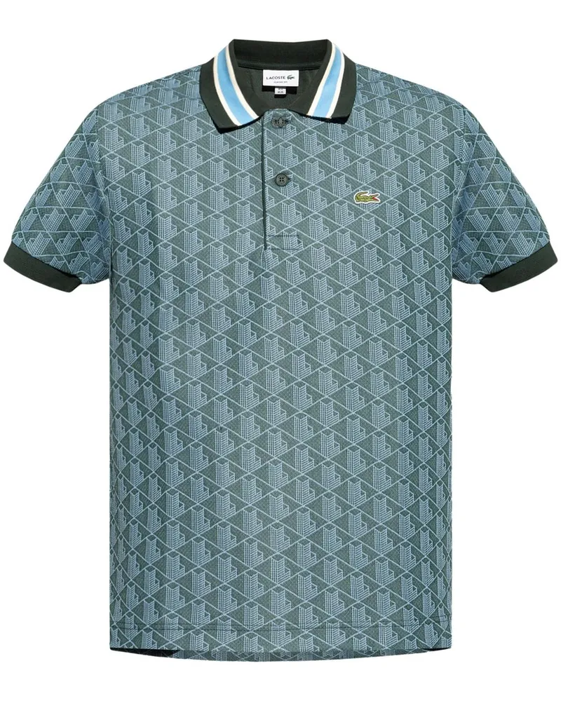 Lacoste Poloshirt mit Monogrammmuster - Grün Grün
