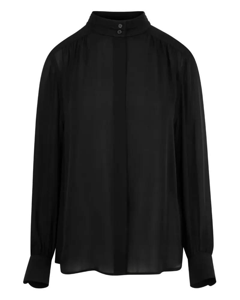 Nili Lotan Revi high-neck gathered blouse - Schwarz Schwarz