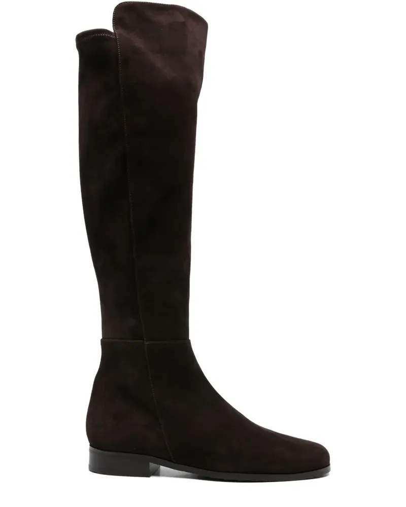 Truman's Shoes Kniehohe Stiefel aus Kalbswildleder - Braun Braun