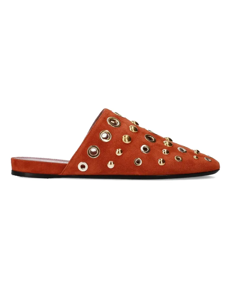 Premiata eyelet stud flat mules - Orange Orange