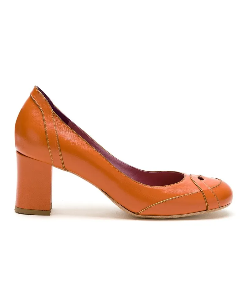 Sarah Chofakian Pumps aus Leder - Orange Orange