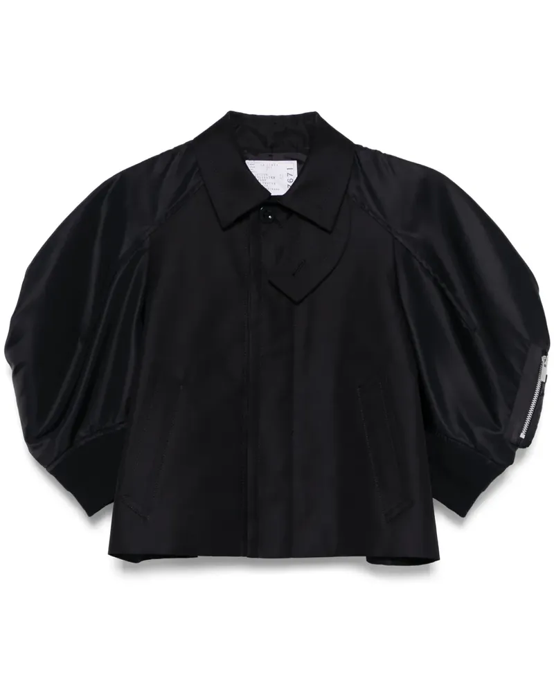 Sacai Kurzärmelige Jacke - Schwarz Schwarz