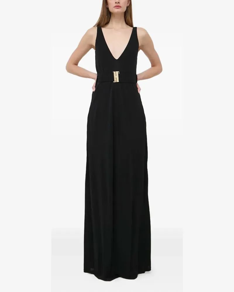 Pinko Ärmelloses Maxikleid mit Schnalle - Schwarz Schwarz