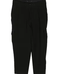 Yohji Yamamoto Tapered-Hose aus Leinen Schwarz