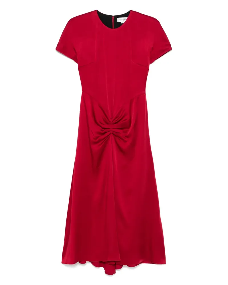 Victoria Beckham Drapiertes Midikleid aus Satin - Rot Rot