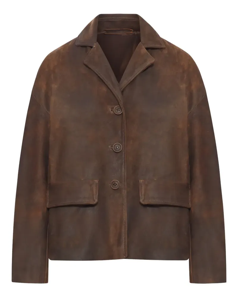 Salvatore Santoro Geknöpfte Lederjacke - Braun Braun