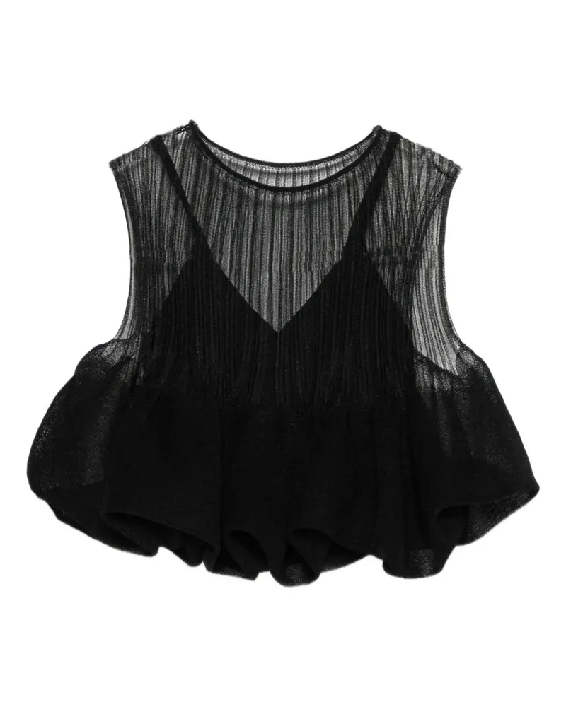 CFCL Plissierter Trägershirt - Schwarz Schwarz