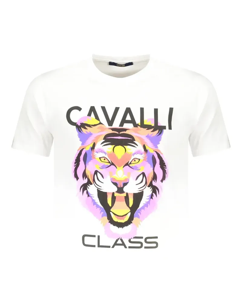 Roberto Cavalli Lion-head graphic-print T-shirt - Weiß Weiß