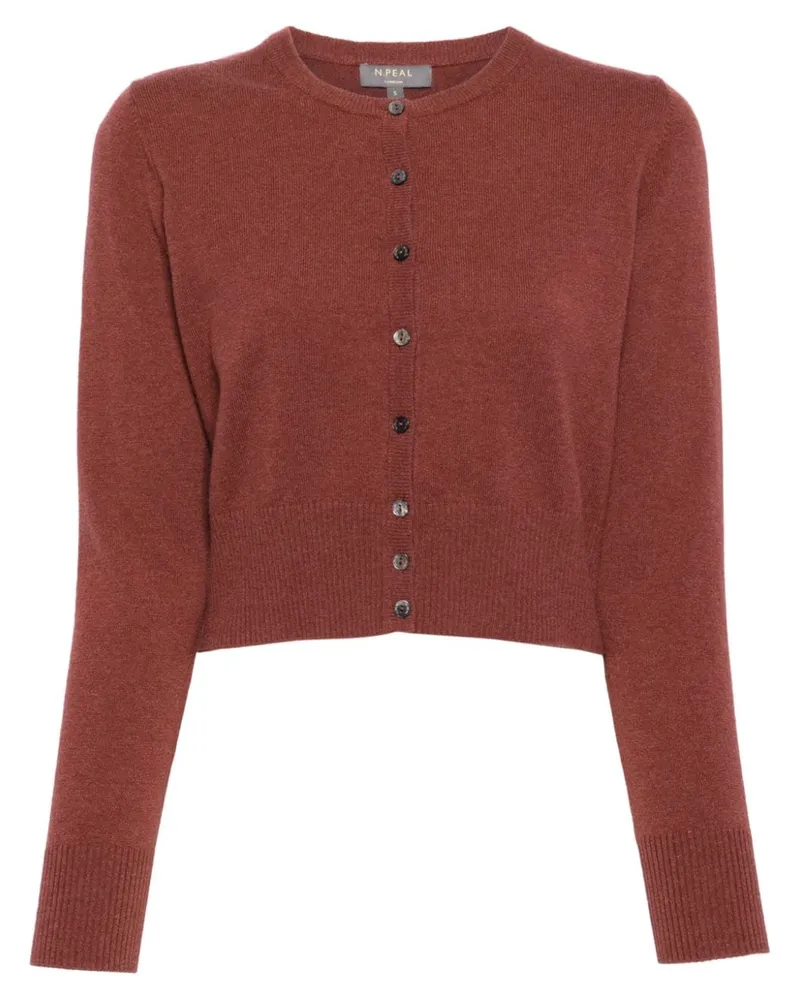 N.Peal Ivy Cropped-Cardigan aus Kaschmir - Rot Rot