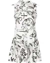 Charles Jeffrey Loverboy Plissiertes Minikleid mit abstraktem Print Weiß