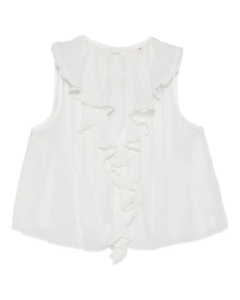 DÔEN Hilda ruffle-trimmed top - Weiß Weiß