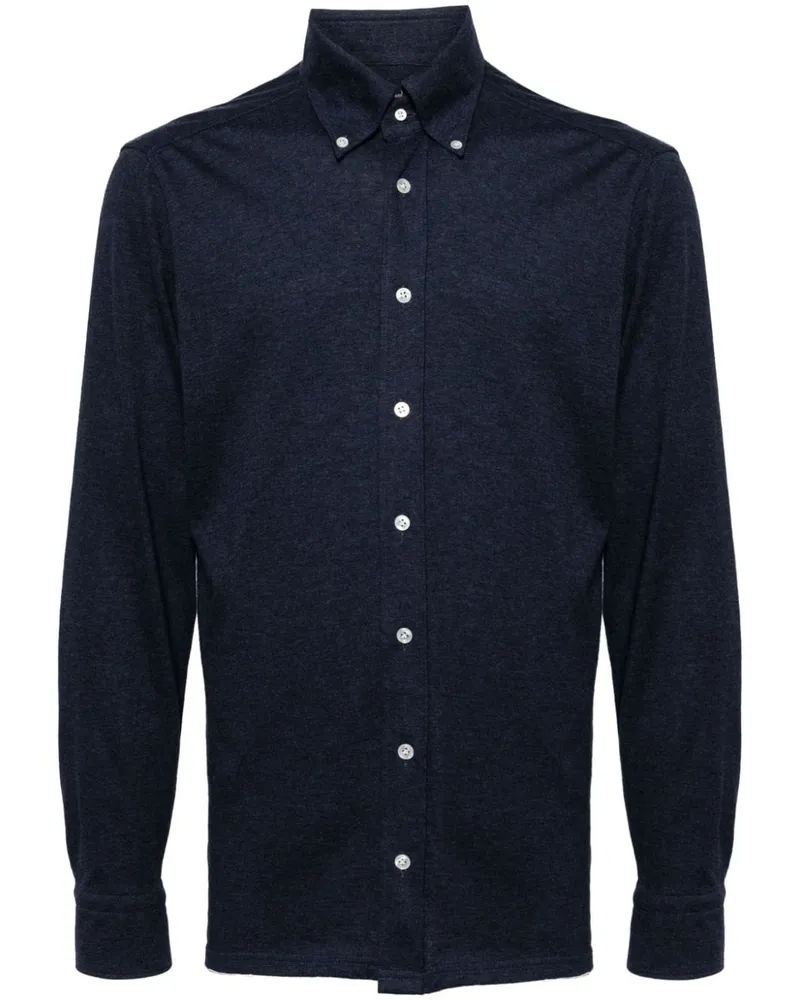 N.Peal Hemd mit Button-down-Kragen Blau