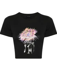 Thierry Mugler Anemone Cropped-T-Shirt Schwarz