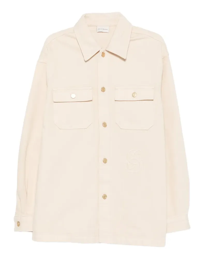 Drôle de Monsieur denim shirt jacket - Nude Nude