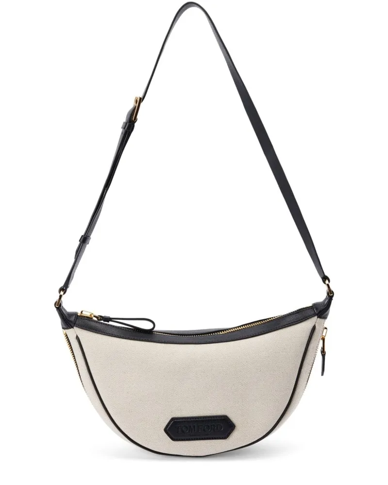 Tom Ford Schultertasche mit Logo-Patch - Nude Nude