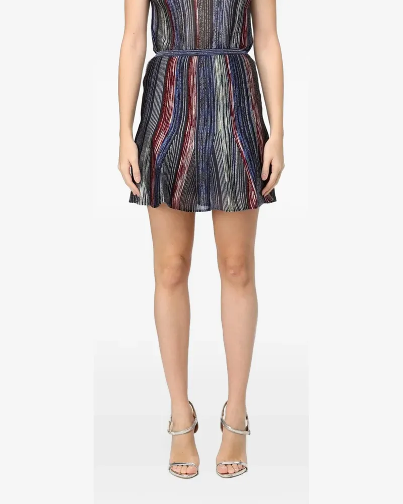 Missoni flared space-dye viscose lamé mini skirt - Schwarz Schwarz