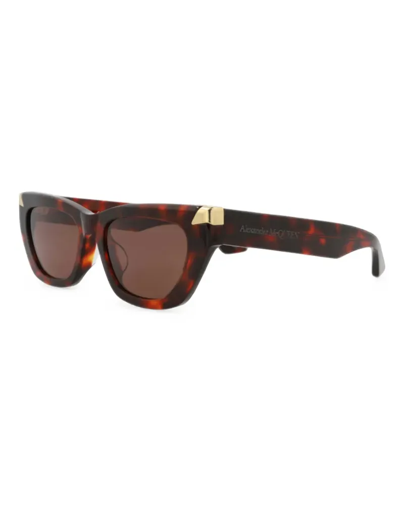 Alexander McQueen tortoiseshell-effect cat-eye sunglasses - Braun Braun