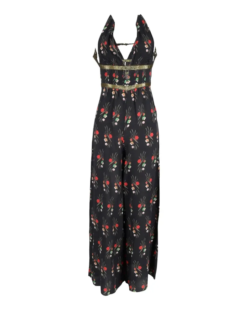 RIXO floral wideleg jumpsuit - Schwarz Schwarz