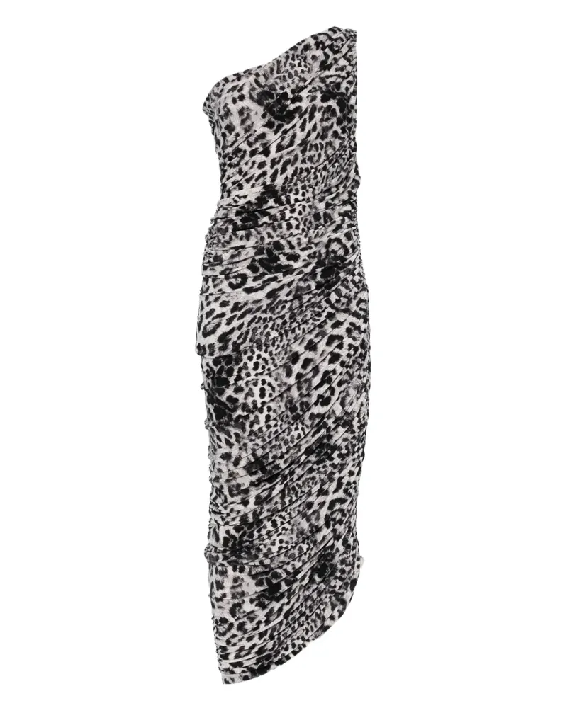 Norma Kamali Diana Midikleid - Schwarz Schwarz