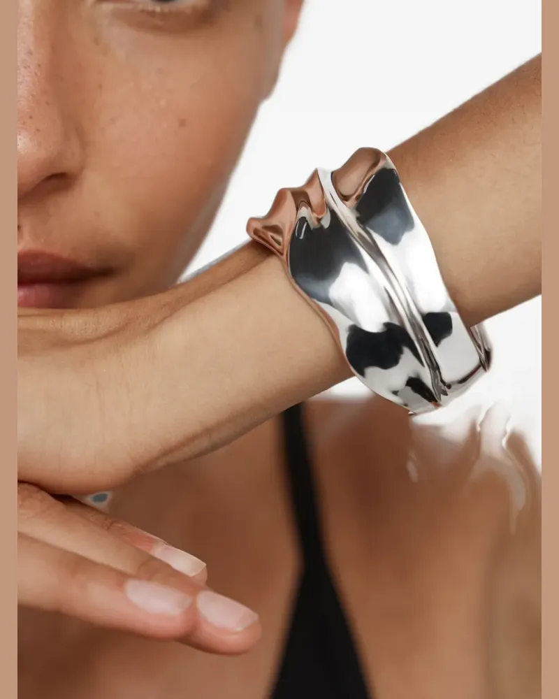 Monica Vinader Momade Armspange mit organischer Oberfläche - Silber Silber