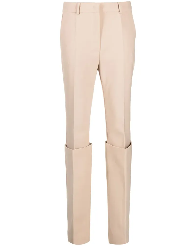 SPORTMAX Tapered-Hose im Layering-Look - Braun Braun