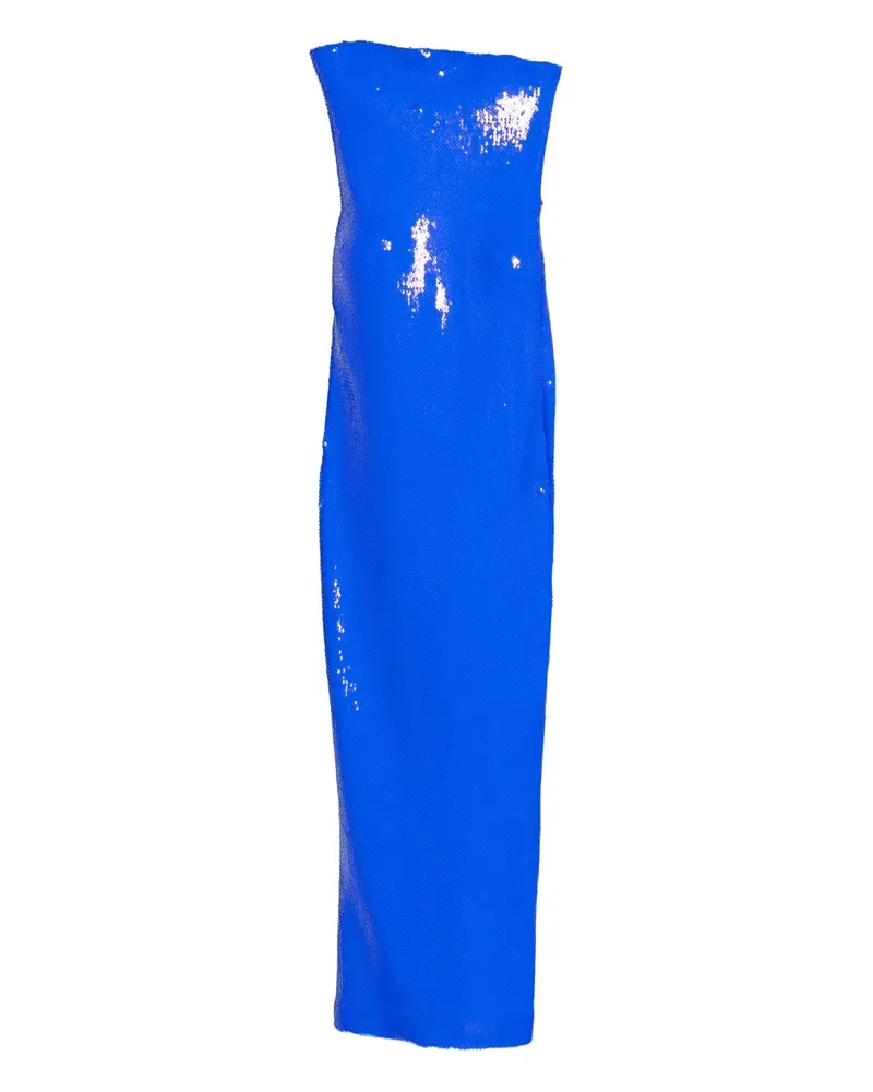 David Koma Schulterfreies Kleid mit Pailletten - Blau Blau