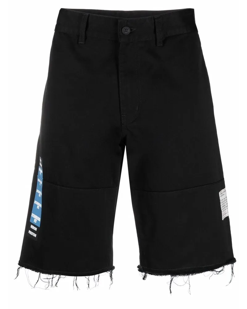 Heron Preston Ungesäumte Jeans-Shorts Schwarz