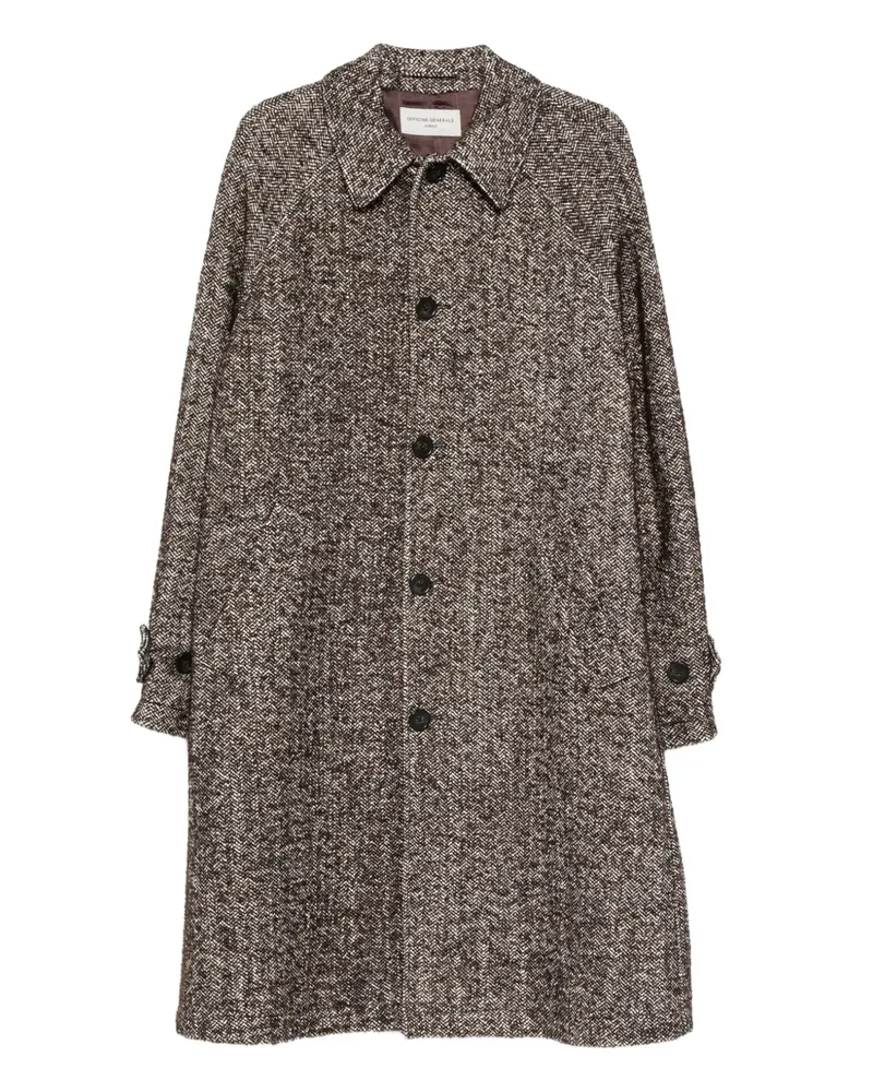 Officine Generale button herringbone coat - Nude Nude