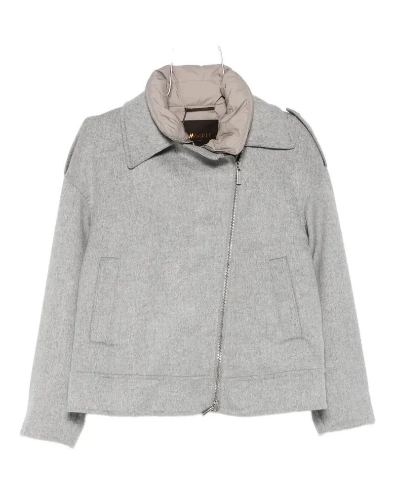 MOORER zip-up wool jacket - Grau Grau